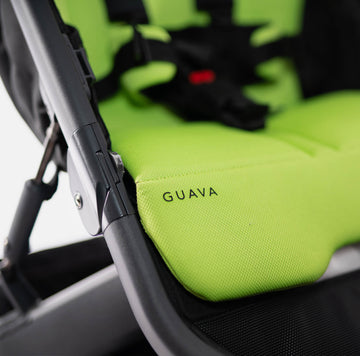 close up shot of the Guava logo on the Roam Limited Edition Color Pack